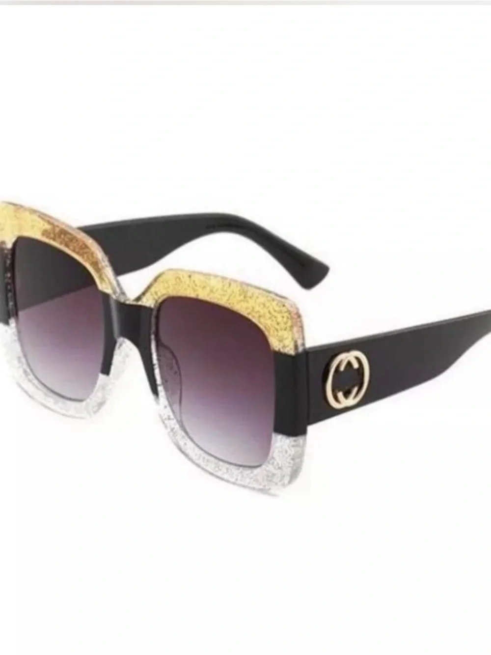 New ~ Women's Gucci Look Oversized Gradient Brown Sunglasses